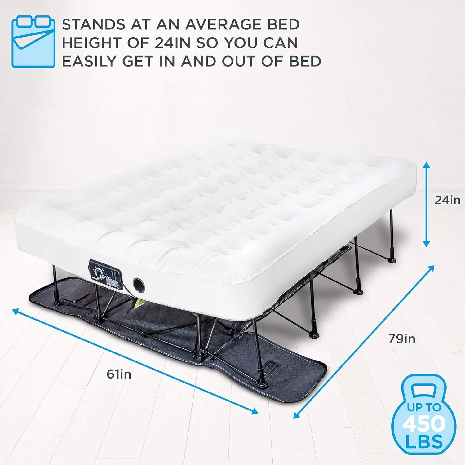 Ez-Bed Self Inflating Air Mattress, Queen Air Mattress with Built in Pump & Case