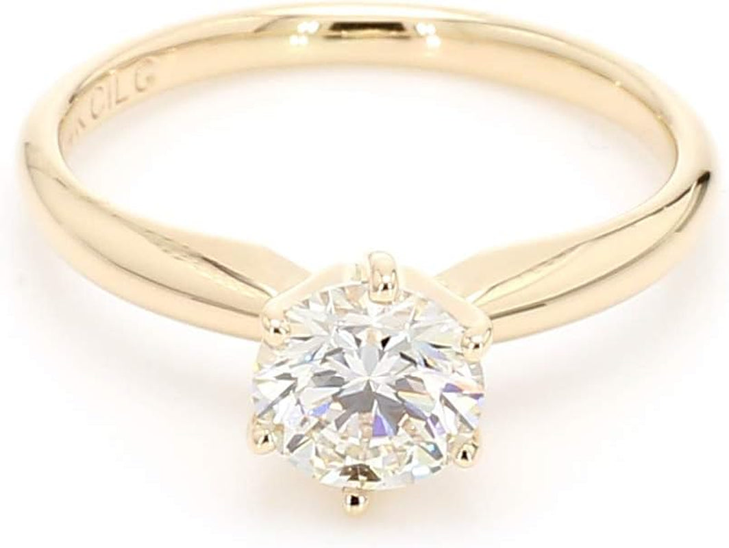 14K Yellow Gold Lab-Grown Diamond Solitaire Wedding Engagement Ring (1.00 Cttw, I-J Color, VS2-SI1 Clarity)