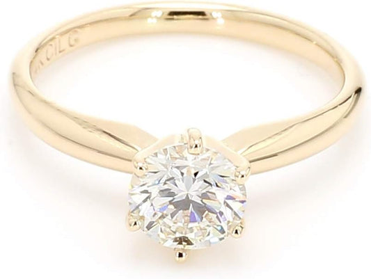 14K Yellow Gold Lab-Grown Diamond Solitaire Wedding Engagement Ring (1.00 Cttw, I-J Color, VS2-SI1 Clarity)