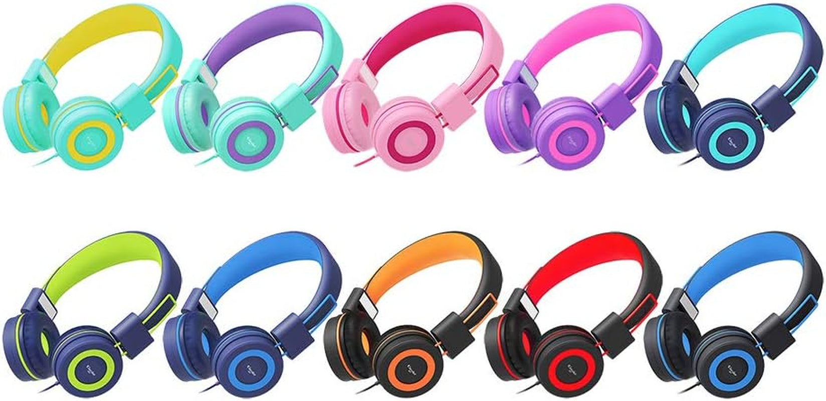 I37 Kids Headphones Children Girls Boys Teens Foldable Adjustable on Ear Headphones 3.5Mm Jack Compatible Cellphones Computer MP3/4 Kindle School Tablet Navy