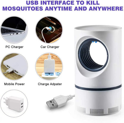 Bug Zapper, Electric Mosquito & Fly Zappers/Killer - Insect Attractant Trap Powerful Bug Zapper Light, Hangable Mosquito Lamp for Home, Indoor, Outdoor, Patio (White)