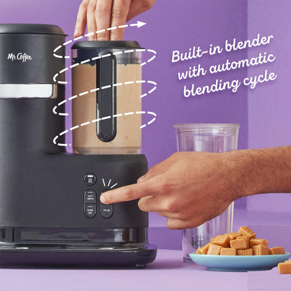 Single Serve Frappe and Iced Coffee Maker with Blender, Black