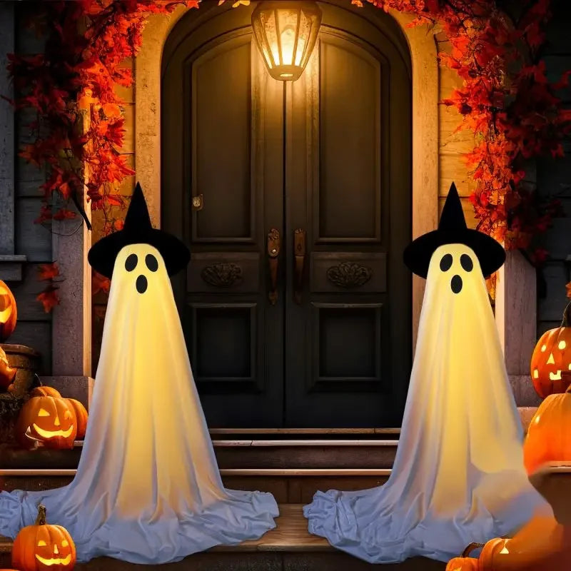 Halloween Decor Outdoor Halloween Party Decor Indoor Spooky Ghost Decor with Remote Control String Lights Halloween Ghost Lights