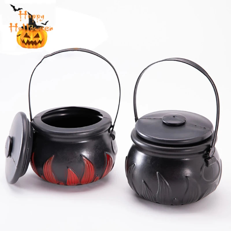 New 1PCS Halloween Candy Pot Halloween Cauldron Novelty Halloween Bucket Ornament Witch Toy Candy Gift Box